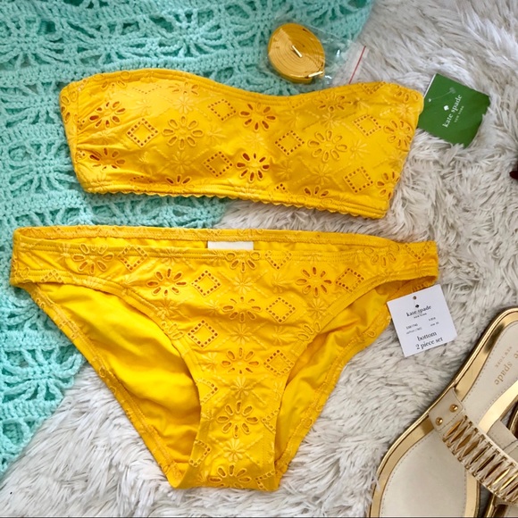 kate spade Other - NWT Kate Spade Eyelet Saffron Bikini Set